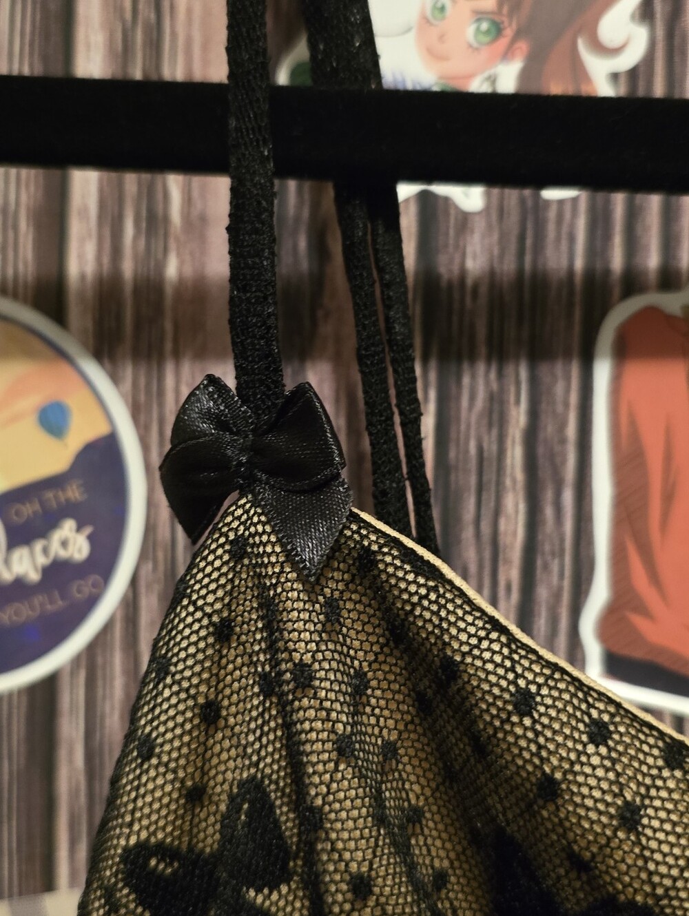 Cider Sheer Black Bow Mesh Slip Dress - Picture 4 of 5
